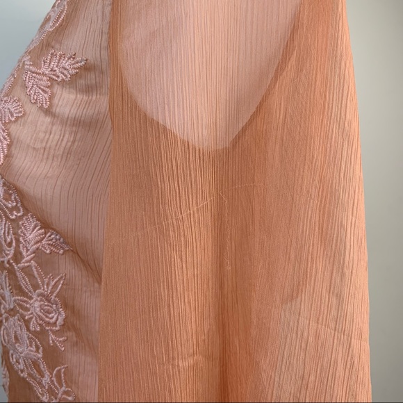 TJD Embroidered Floral Semi Sheer Bell Sleeve Dress - Picture 7 of 14